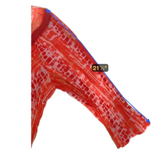 Lane Bryant Red Peasant Blouse Size 14/16 3/4 Sleeve Boho Tunic Top - Picture 5 of 7